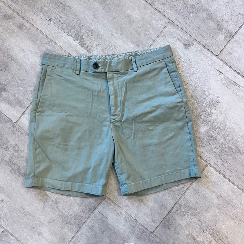 Bonobos Mens Standard 7 Inch Golf Shorts Flat Front‎ Size 34 Green